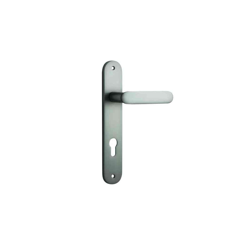 Door Lever Bronte Oval Euro Satin Nickel