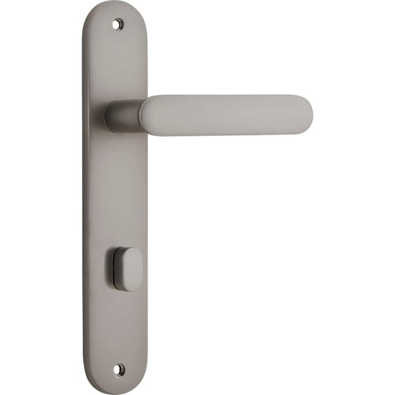 Door Lever Bronte Oval Privacy Satin Nickel