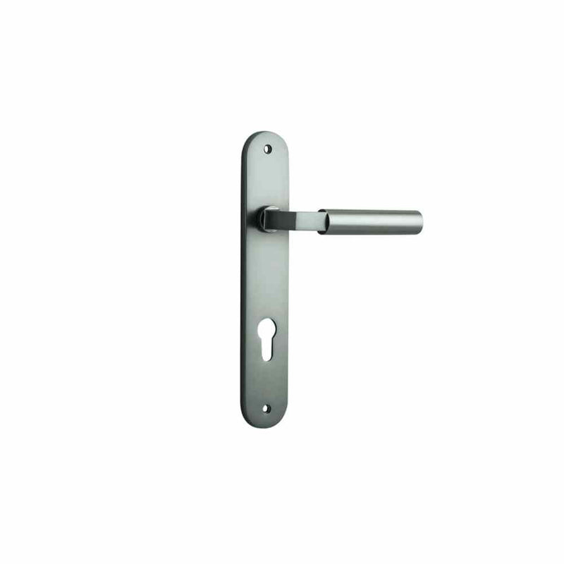 Door Lever Berlin Oval Euro Satin Nickel
