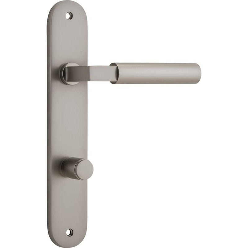 Door Lever Berlin Oval Privacy Satin Nickel