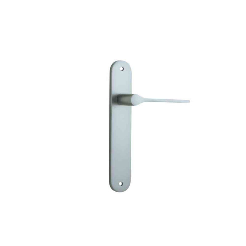 Door Lever Como Oval Latch Satin Nickel