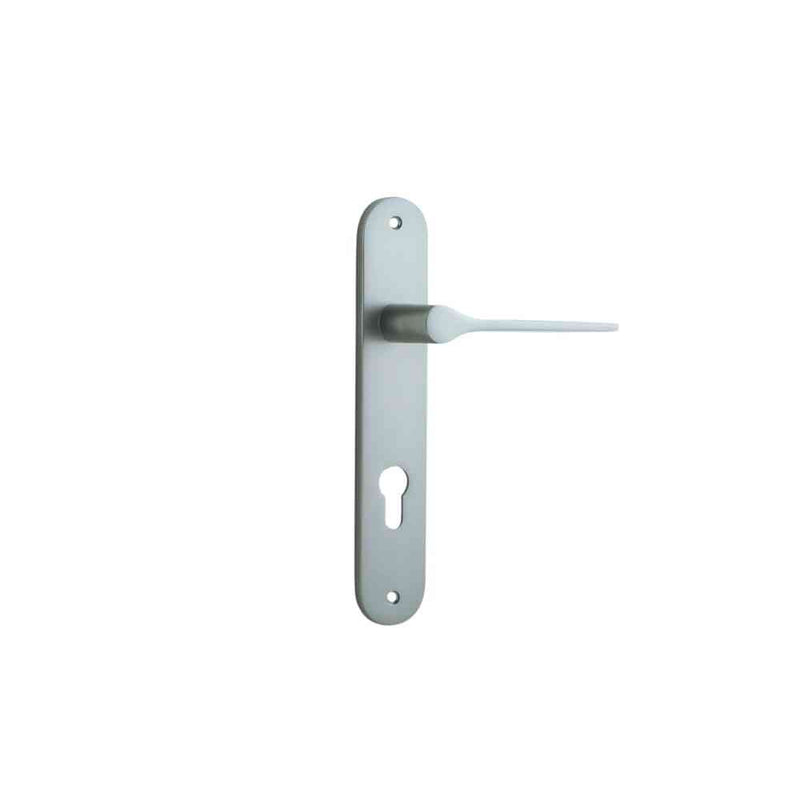 Door Lever Como Oval Euro Satin Nickel