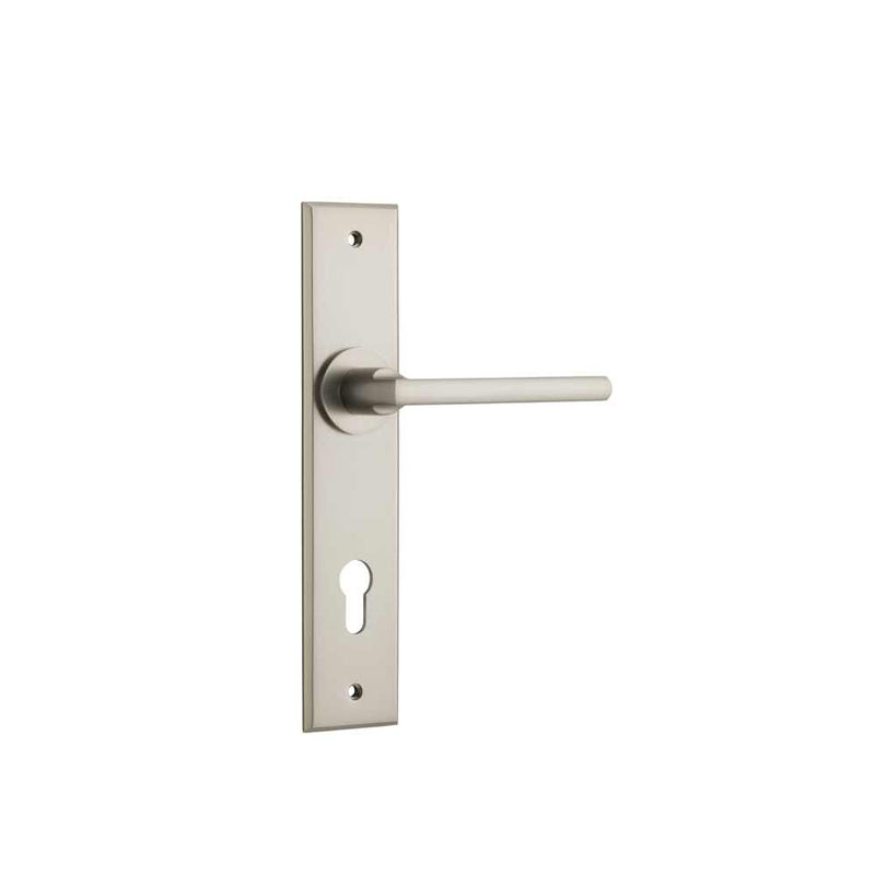 Door Lever Baltimore Chamfered Euro Satin Nickel