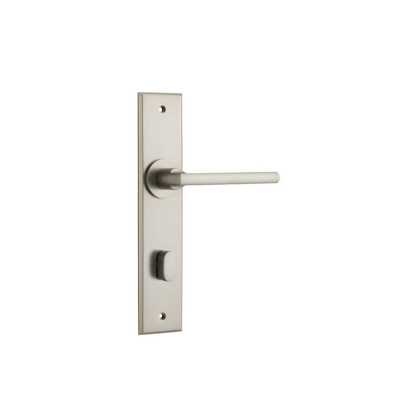 Door Lever Baltimore Chamfered Privacy Satin Nickel