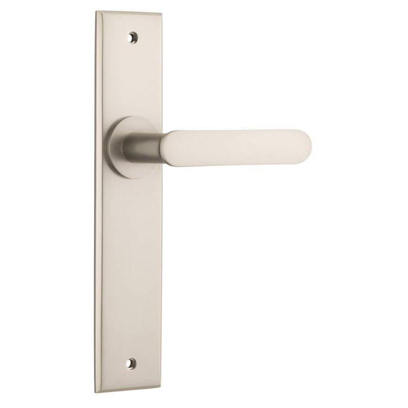 Door Lever Bronte Chamfered Latch Satin Nickel