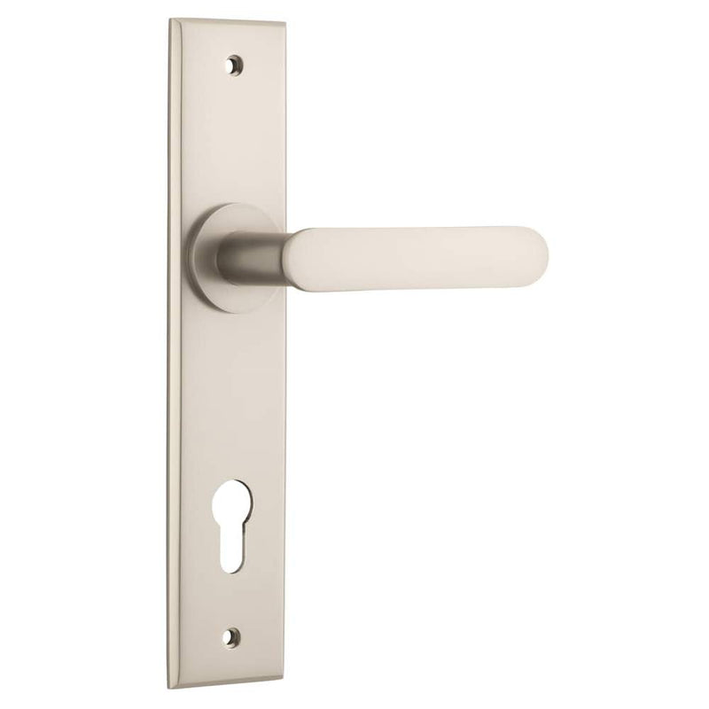 Door Lever Bronte Chamfered Euro Satin Nickel