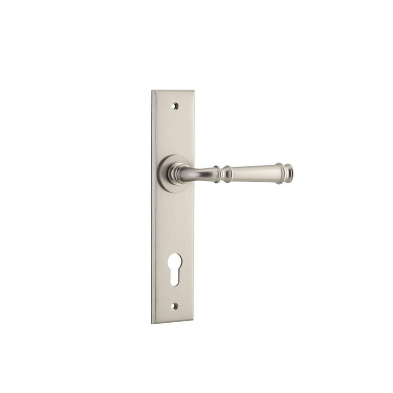 Door Lever Verona Chamfered Euro Satin Nickel