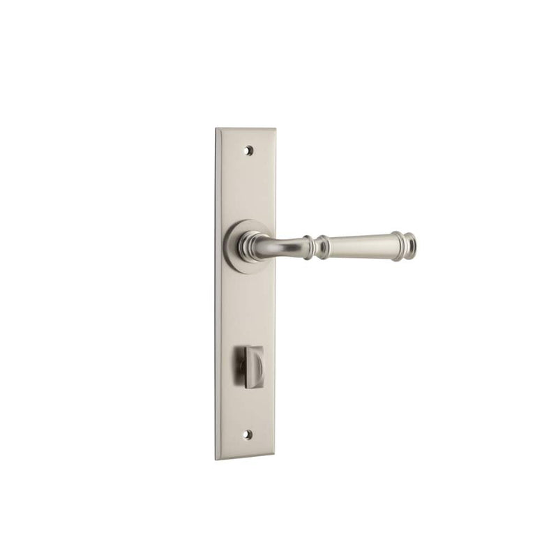 Door Lever Verona Chamfered Privacy Satin Nickel