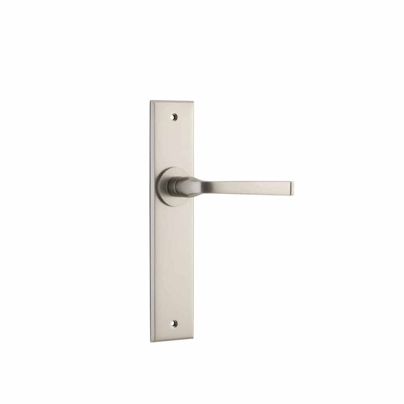 Door Lever Annecy Chamfered Latch Satin Nickel