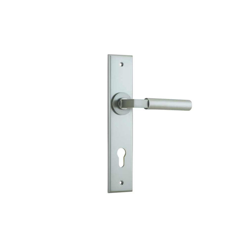 Door Lever Berlin Chamfered Euro Satin Nickel