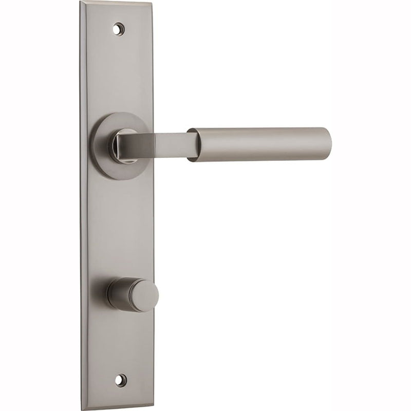 Door Lever Berlin Chamfered Privacy Satin Nickel