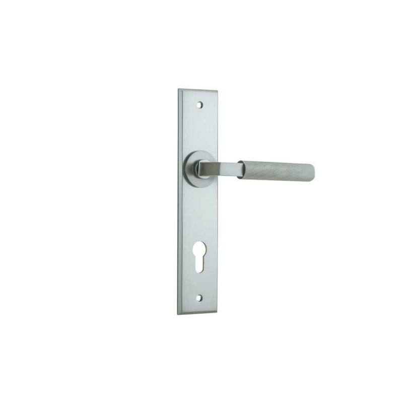 Door Lever Brunswick Chamfered Euro Satin Nickel