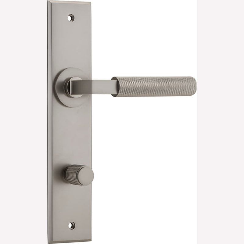 Door Lever Brunswick Chamfered Privacy Satin Nickel