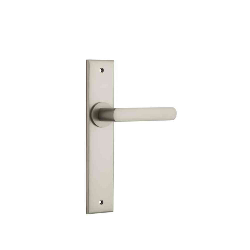 Door Lever Osaka Chamfered Latch Pair Satin Nickel