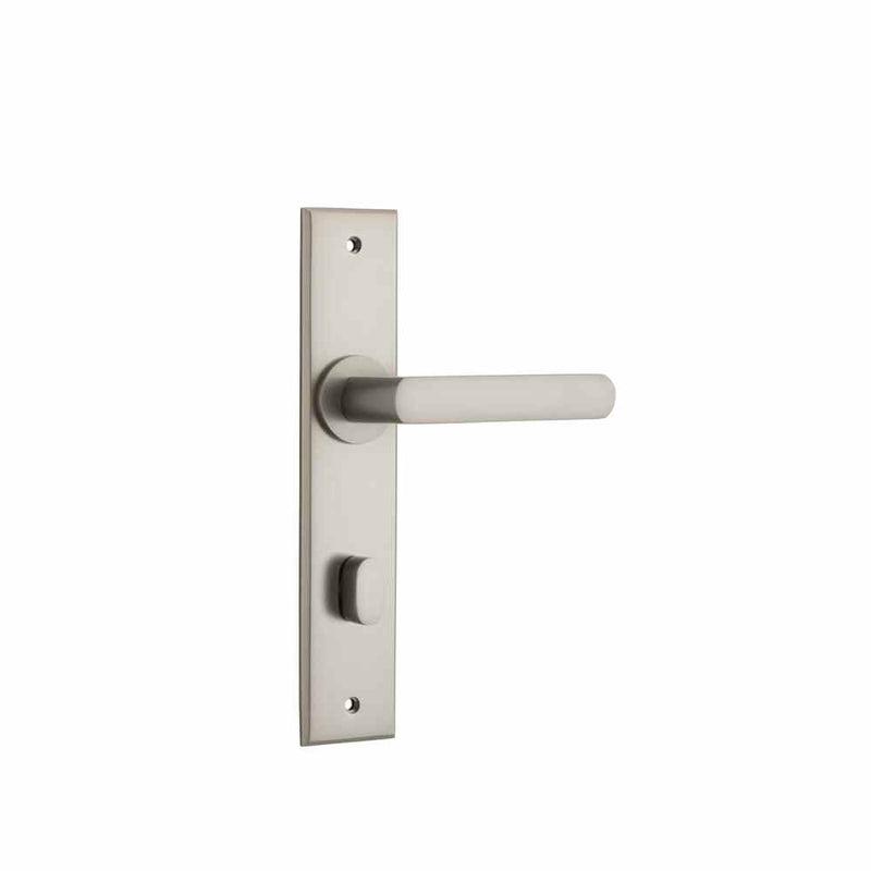 Door Lever Osaka Chamfered Privacy Pair Satin Nickel
