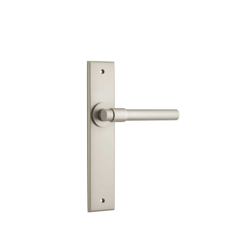 Door Lever Helsinki Chamfered Latch Satin Nickel