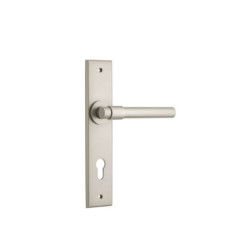 Door Lever Helsinki Chamfered Euro Satin Nickel