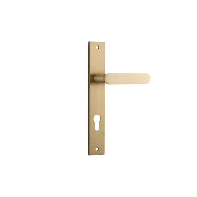 Door Lever Bronte Rectangular Euro Brushed Brass