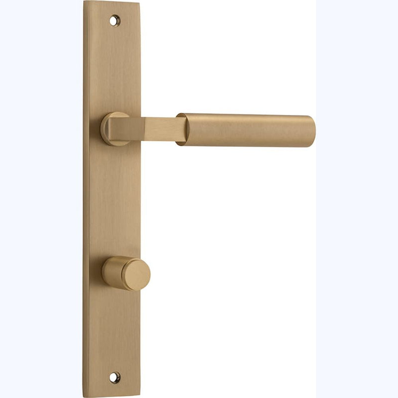 Door Lever Berlin Rectangular Privacy Brushed Brass
