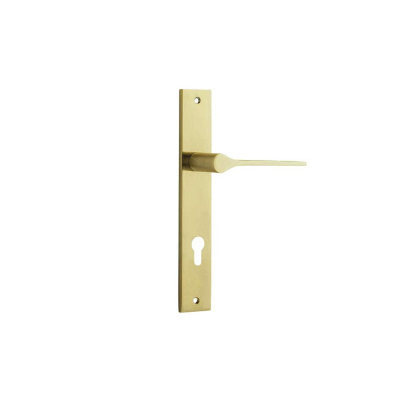 Door Lever Como Rectangular Euro Brushed Brass