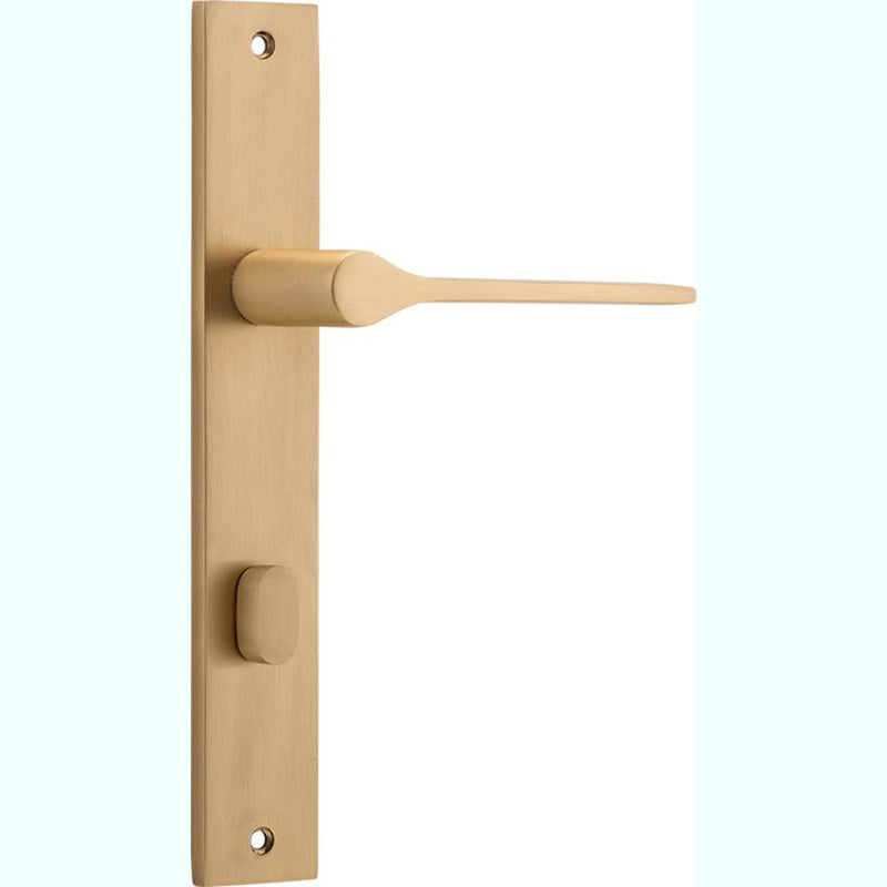 Door Lever Como Rectangular Privacy Brushed Brass
