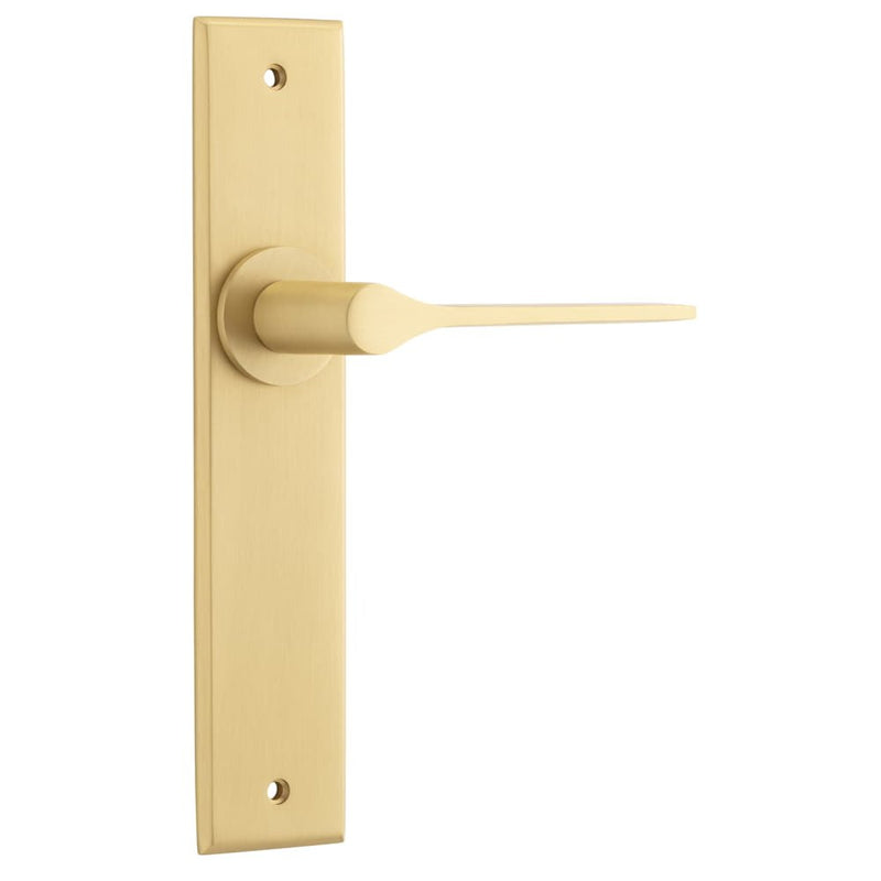 Door Lever Como Chamfered Latch Brushed Brass