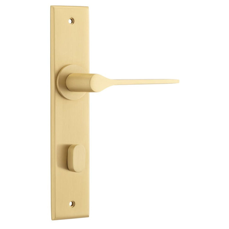 Door Lever Como Chamfered Privacy Brushed Brass