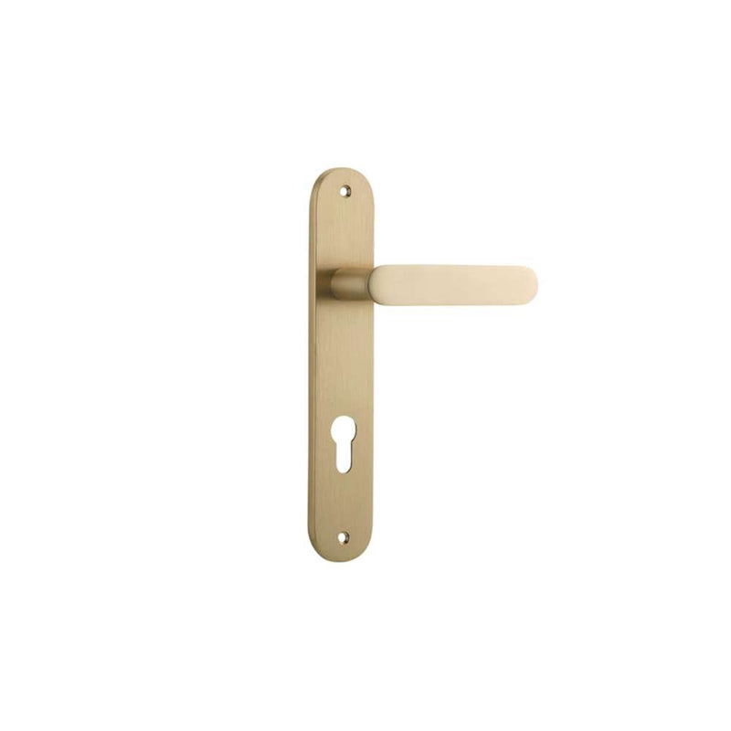 Door Lever Bronte Oval Euro Brushed Brass