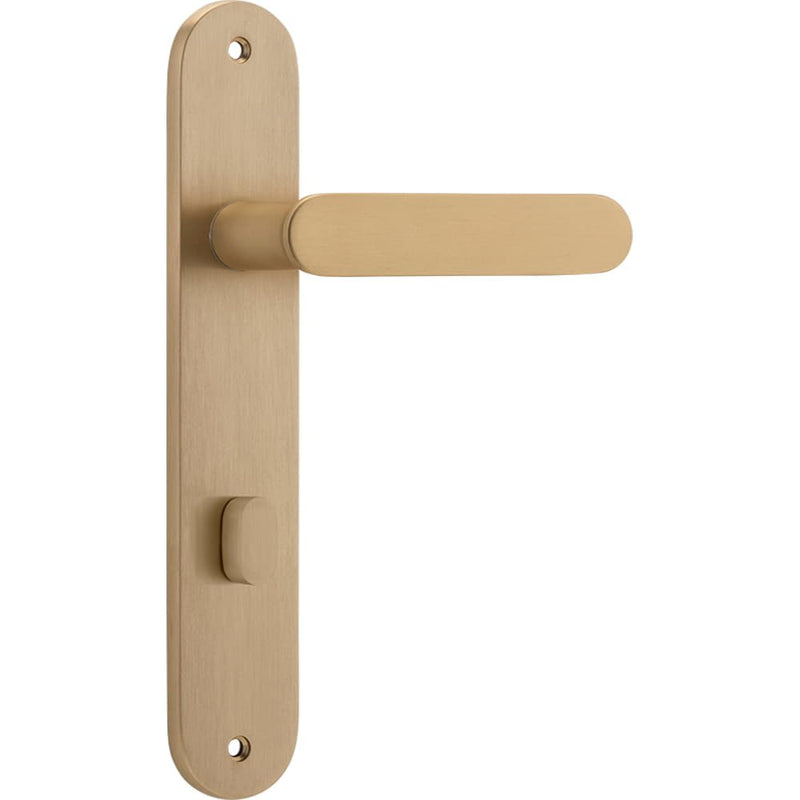 Door Lever Bronte Oval Privacy Brushed Brass