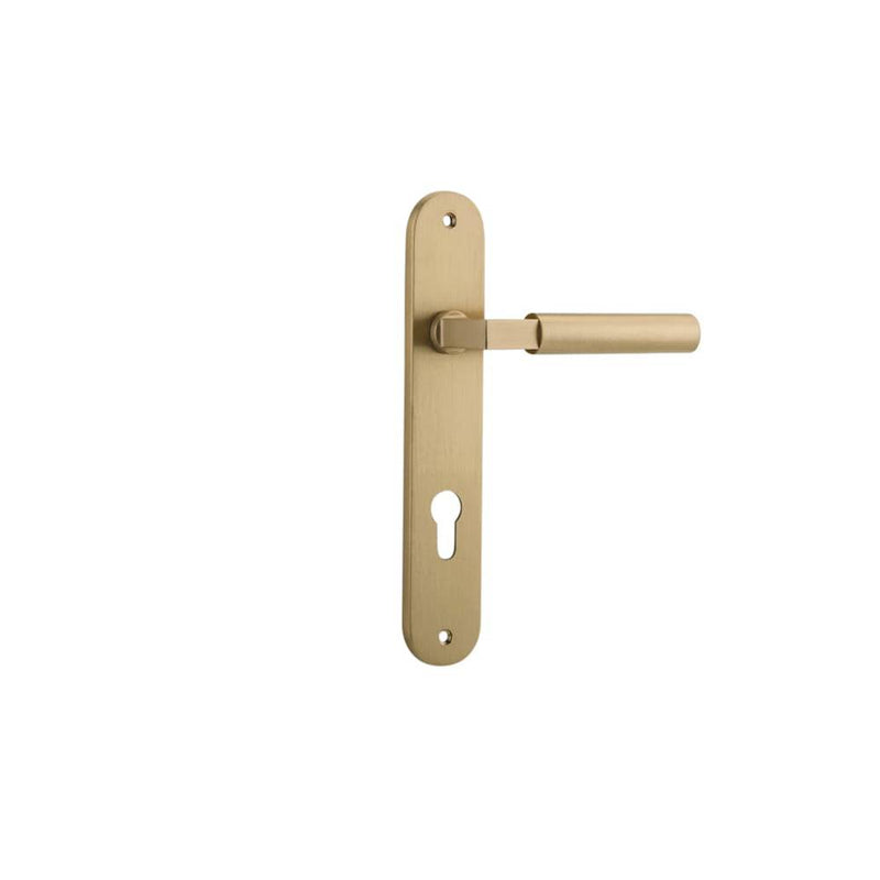 Door Lever Berlin Oval Euro Brushed Brass
