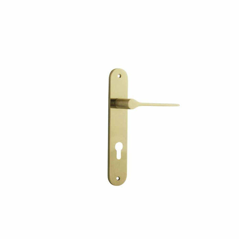 Door Lever Como Oval Euro Brushed Brass