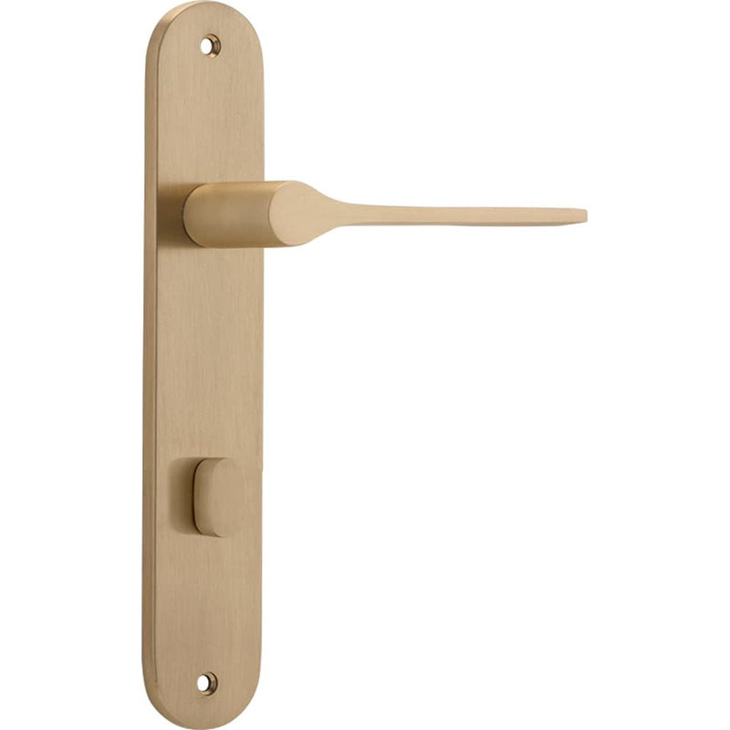 Door Lever Como Oval Privacy Brushed Brass