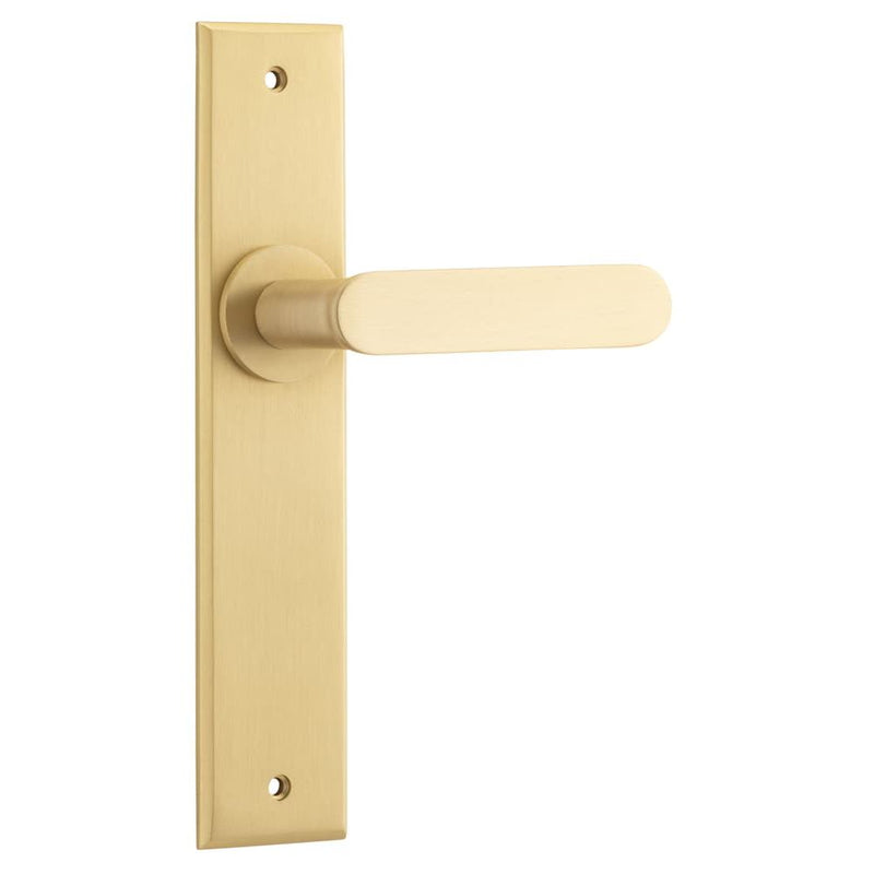 Door Lever Bronte Chamfered Latch Brushed Brass