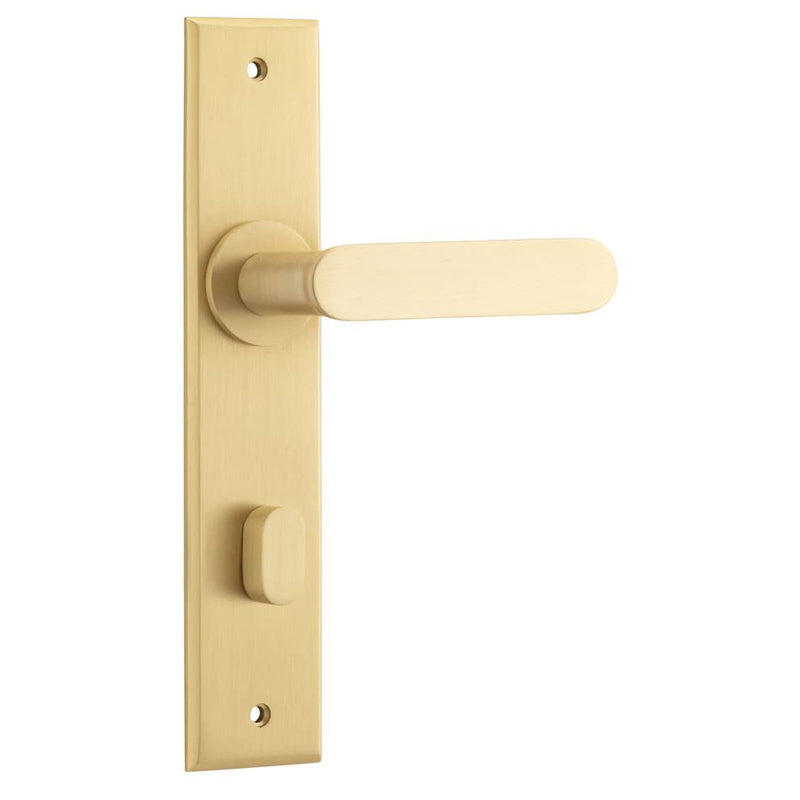 Door Lever Bronte Chamfered Privacy Brushed Brass