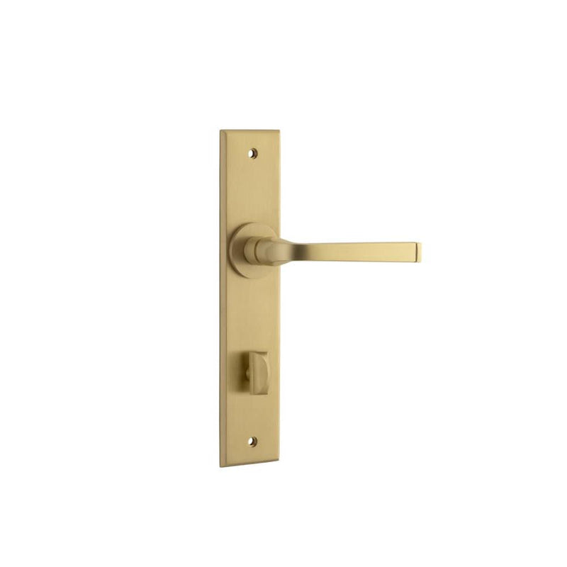 Door Lever Annecy Chamfered Privacy Brushed Brass