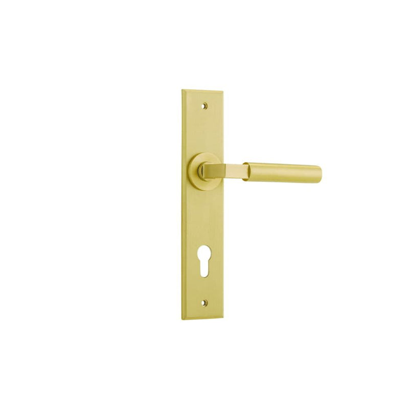Door Lever Berlin Chamfered Euro Brushed Brass