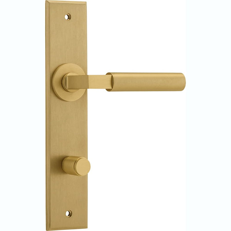 Door Lever Berlin Chamfered Privacy Brushed Brass