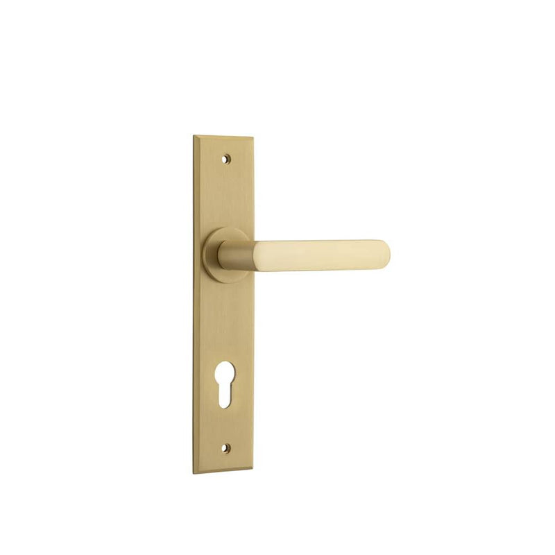 Door Lever Osaka Chamfered Euro Pair Brushed Brass