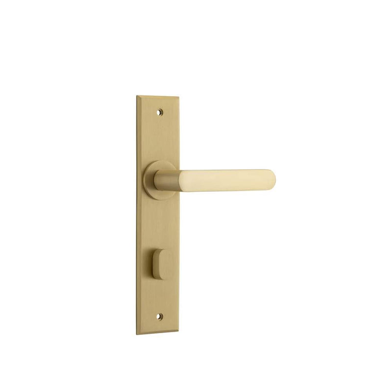 Door Lever Osaka Chamfered Privacy Pair Brushed Brass