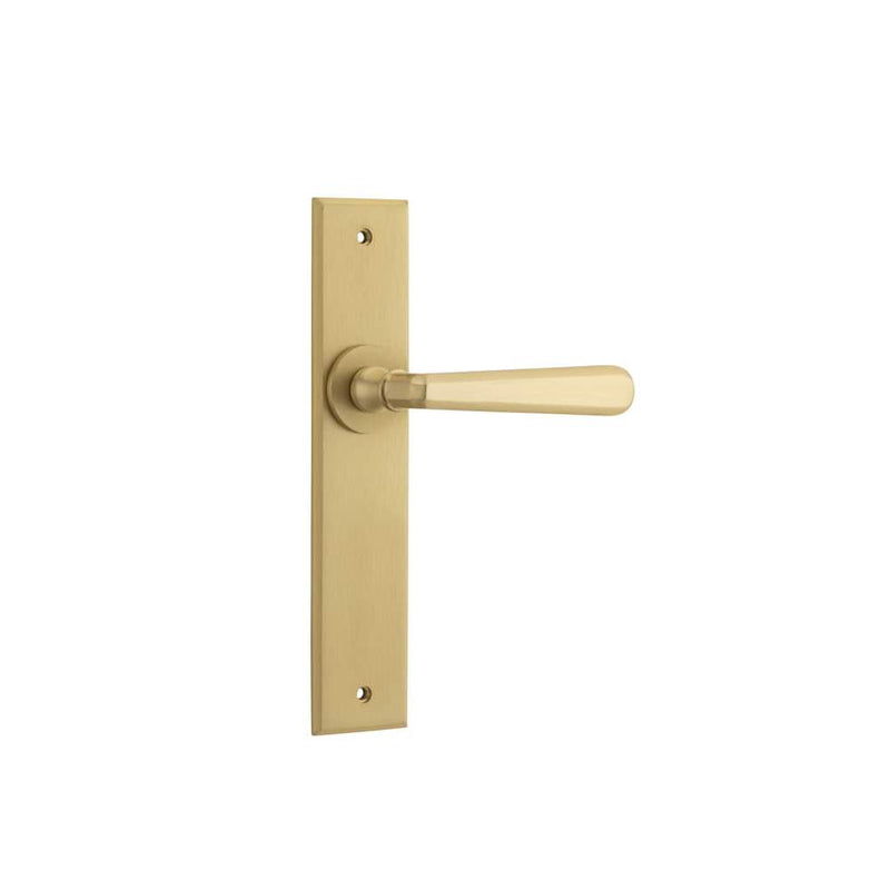 Door Lever Copenhagen Chamfered Latch Pair Brushed Brass