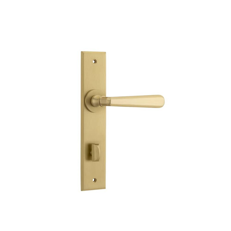 Door Lever Copenhagen Chamfered Privacy Pair Brushed Brass