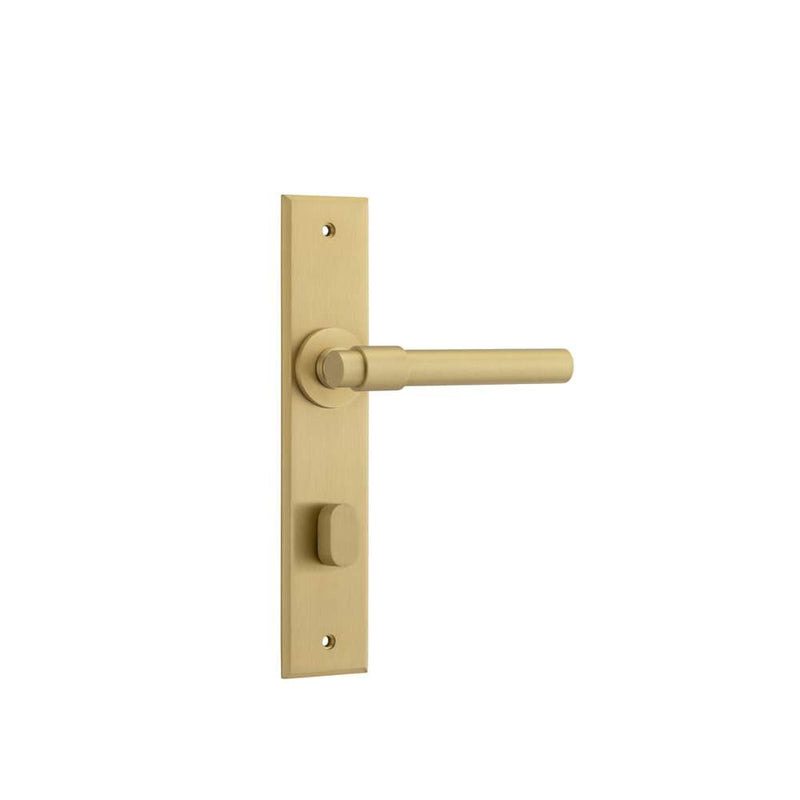 Door Lever Helsinki Chamfered Privacy Brushed Brass