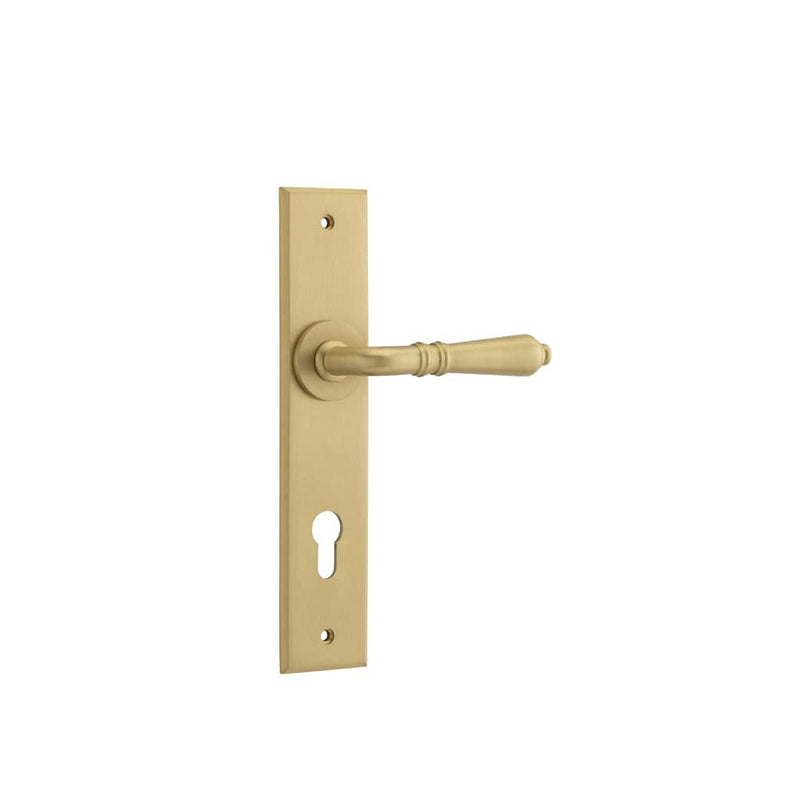 Door Lever Sarlat Chamfered Euro Brushed Brass