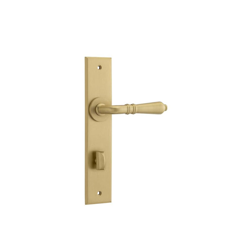 Door Lever Sarlat Chamfered Privacy Brushed Brass