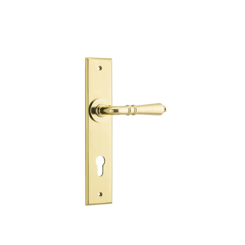 Door Lever Sarlat Chamfered Euro Brushed Gold PVD