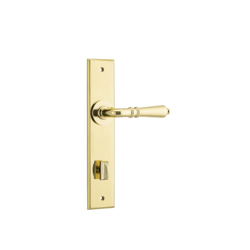 Door Lever Sarlat Chamfered Privacy Brushed Gold PVD