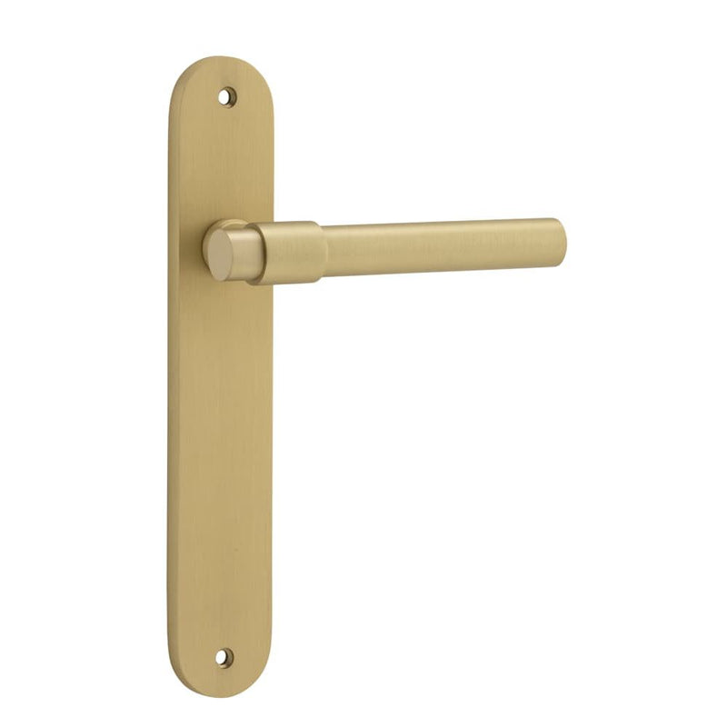Door Lever Helsinki Oval Latch Pair Brushed Gold PVD