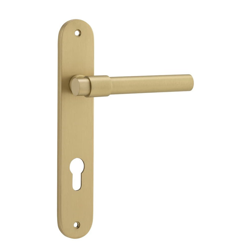 Door Lever Helsinki Oval Euro Pair Brushed Gold PVD