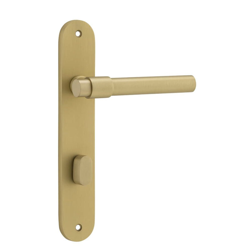 Door Lever Helsinki Oval Privacy Pair Brushed Gold PVD