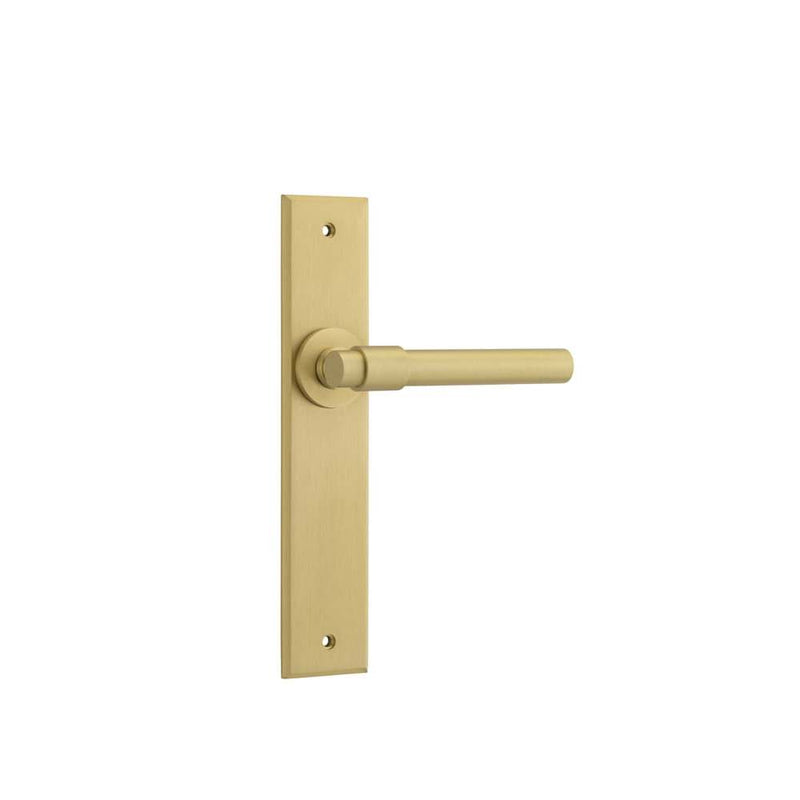 Door Lever Helsinki Chamfered Latch Pair Brushed Gold PVD